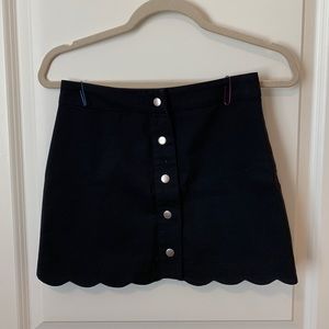 Black button up mini skirt